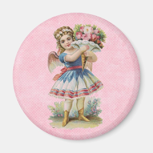 Victorian Floral Angel Magnet (Front)