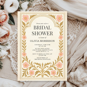 Victorian Floral Art Nouveau Bridal Shower Invitation