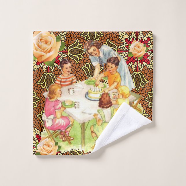 Victorian Floral Bathroom Towel Sets (Wash Cloth)