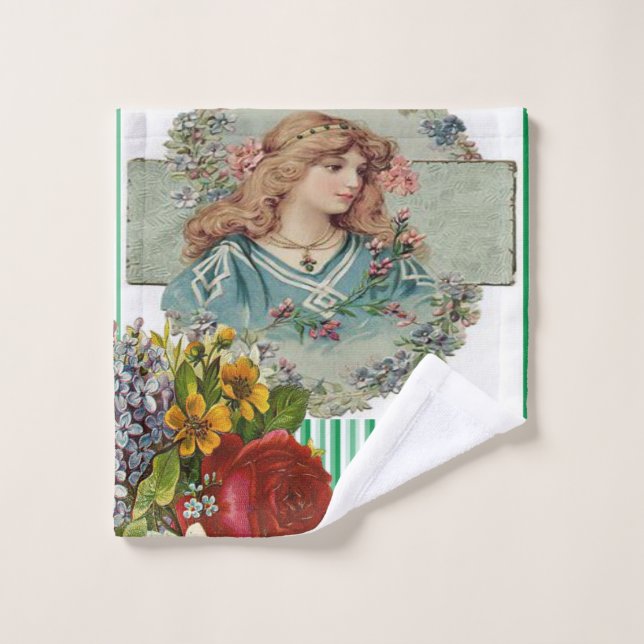 Victorian Floral Bathroom Towel Sets (Wash Cloth)