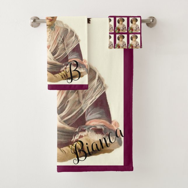 Victorian Floral Bathroom Towel Sets (Insitu)
