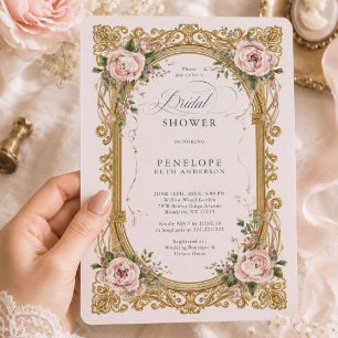 victorian floral bridal shower invite