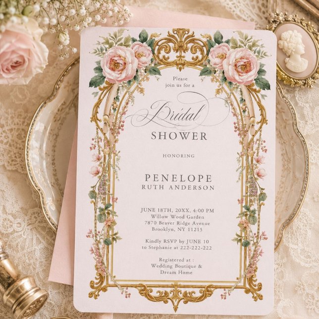 victorian floral bridal shower invite (Creator Uploaded)