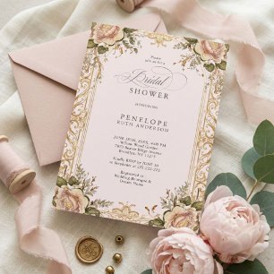 victorian floral bridal shower invite