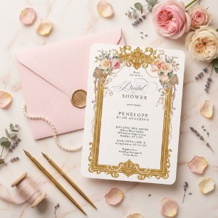 victorian floral bridal shower invite