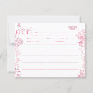 Victorian Floral Butterflies Recipe Cards