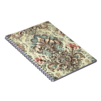 Victorian Floral Damask Pattern Notebook