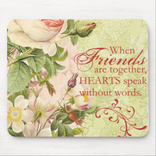 Victorian Floral Friendship Mouse Pad