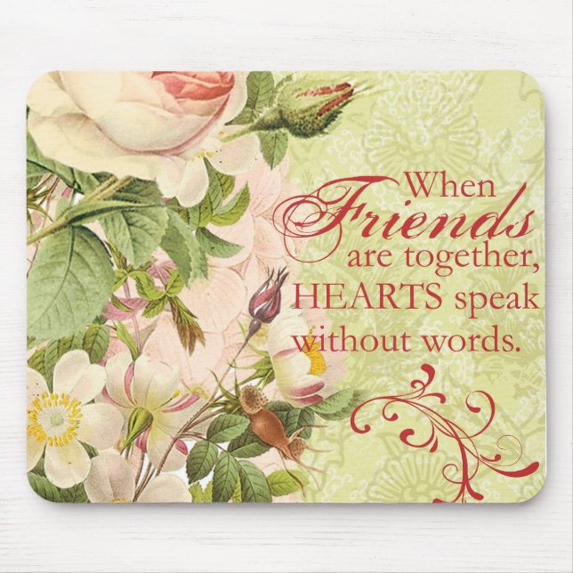 Victorian Floral Friendship Mouse Pad (Front)