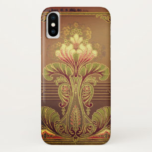 Victorian floral frieze elegant art nouveau brown  Case-Mate iPhone case