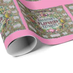 Victorian floral fruit baking extracts vintage wrapping paper