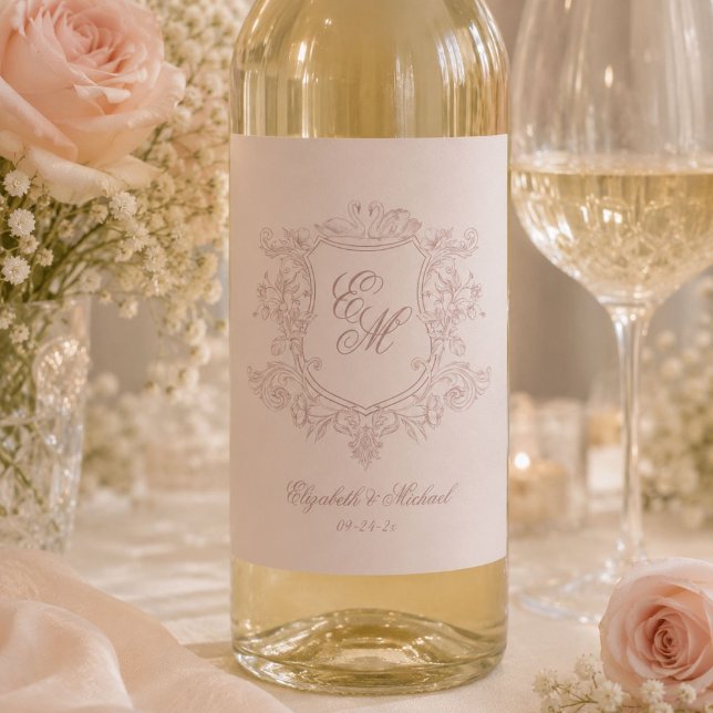 victorian floral garden wedding wine label (Creator Uploaded)