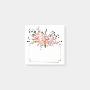Victorian floral hanging sign post-it notes