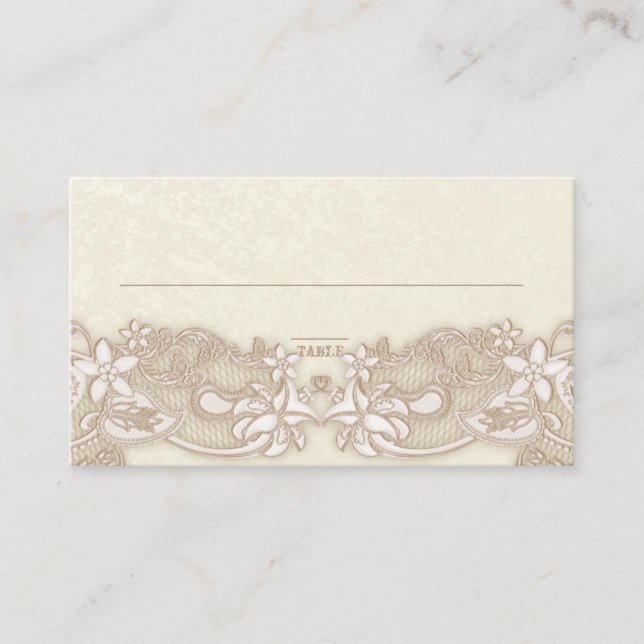 Victorian Floral Lace Design Place Card (Front)