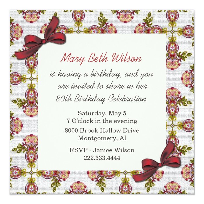 Victorian Birthday Invitations 6