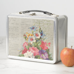 Victorian Floral Metal Lunch Box