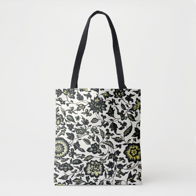 Victorian Floral Ornament Pattern Tote Bag (Front)