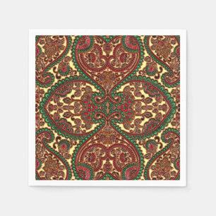 Victorian floral paisley boho jewel tone pattern napkin