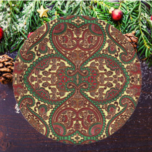 Victorian floral paisley boho jewel tone pattern paper plate