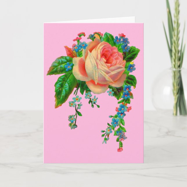 Victorian floral print card (Front)