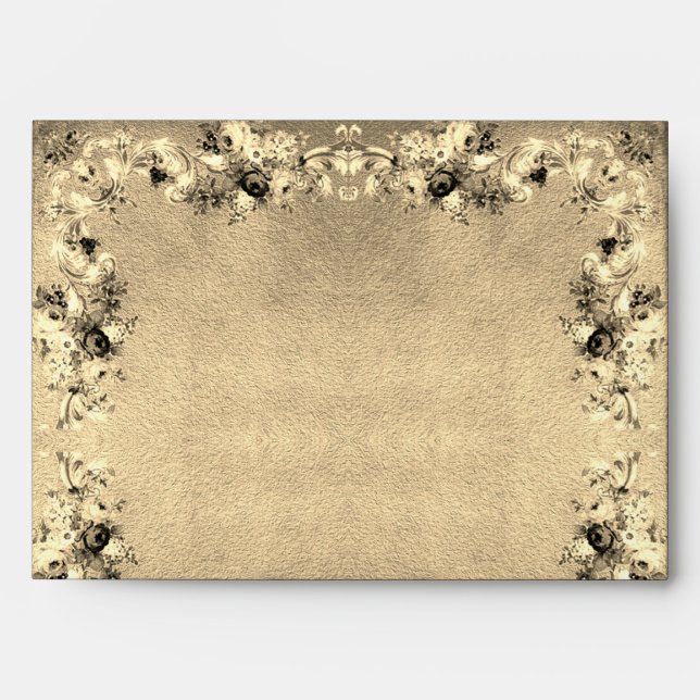 Victorian floral rose flowers elegant envelope (Front)