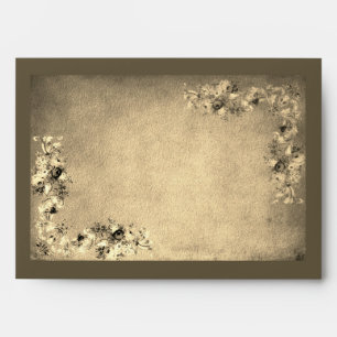 Victorian floral rose flowers elegant gold cream envelope