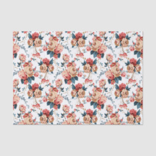 Victorian floral rose pattern tissue paper