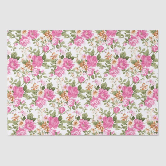 Victorian floral rose pattern tissue paper (Front)