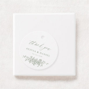 Victorian Floral Sage Green Reception Wedding Favour Tags
