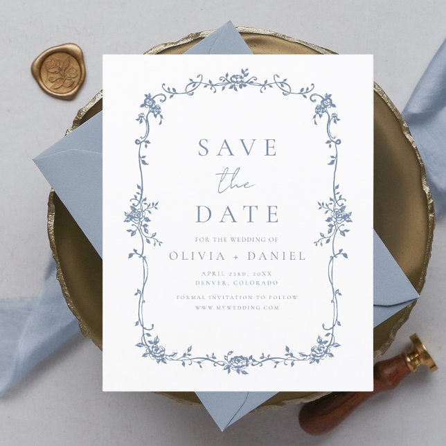 Victorian Floral Save the Date French Wedding  Flyer (Creator Uploaded)