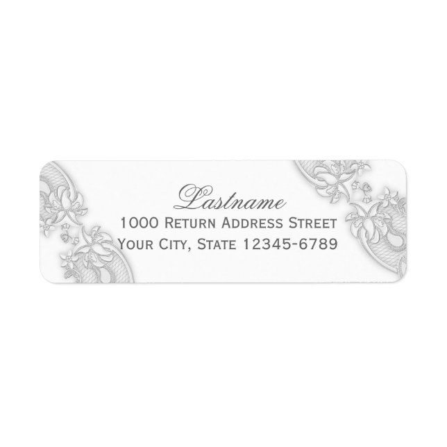 Victorian Floral Silver Grey Lace (Front)