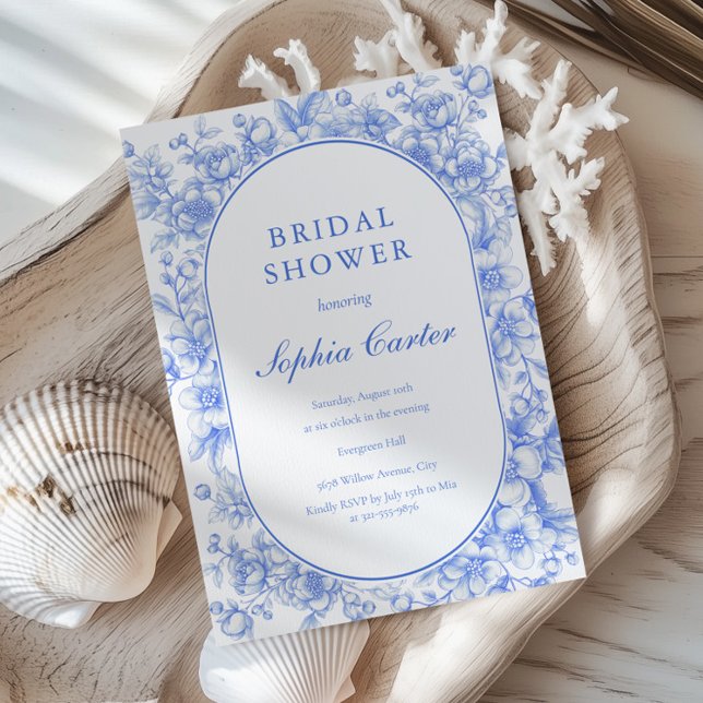 Victorian Floral Something Blue Bridal Shower Invitation (Creator Uploaded)