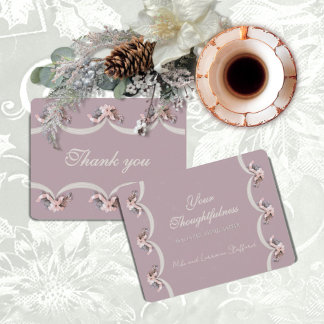 Victorian Floral Tapestry in Rose Thank You Card