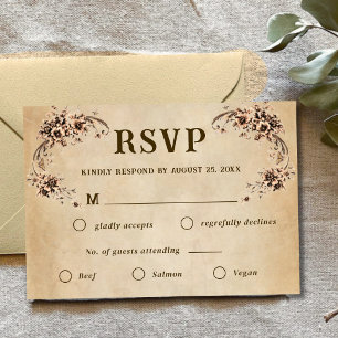 Victorian Floral Wedding RSVP Card