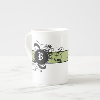 Victorian Flourish Monogrammed Bone China Mug