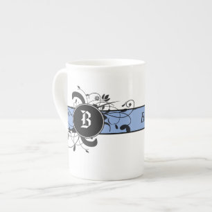 Victorian Flourish Monogrammed Bone China Mug