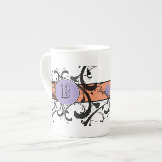Victorian Flourish Monogrammed Bone China Mug