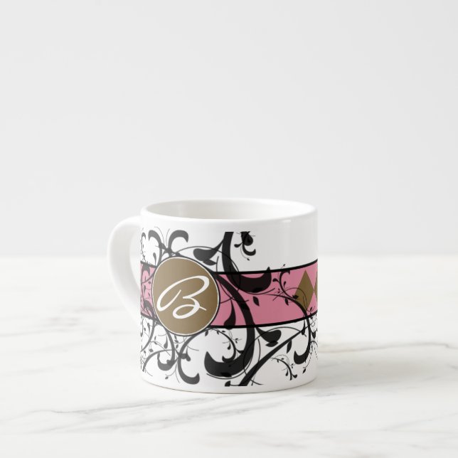 Victorian Flourish Monogrammed Espresso Cup (Front Left)