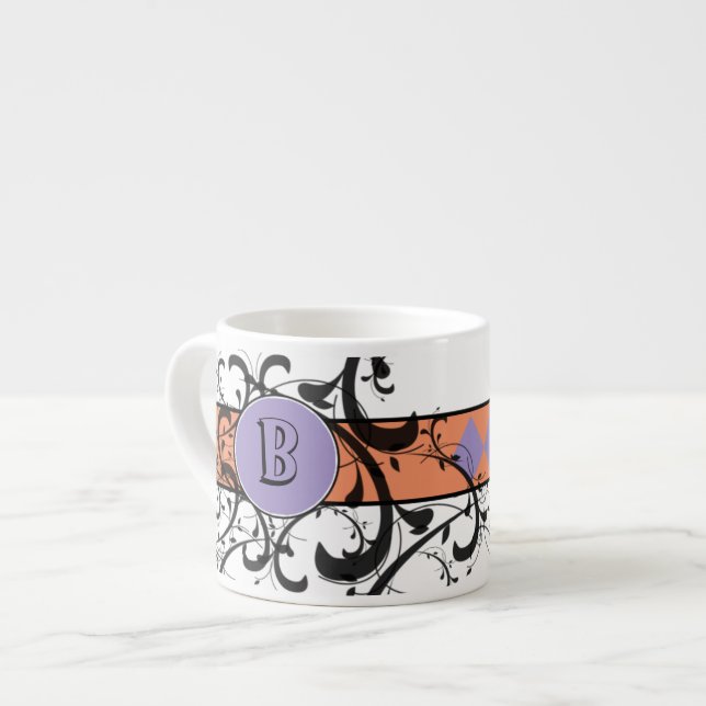 Victorian Flourish Monogrammed Espresso Cup (Front Left)