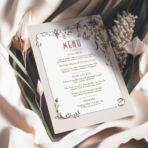 Victorian Flourishes Customisable Wedding Menu Invitation