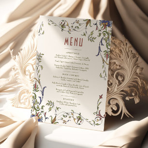 Victorian Flourishes Customisable Wedding Menu Invitation