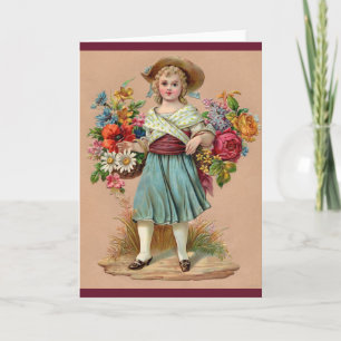 Victorian flower girl card