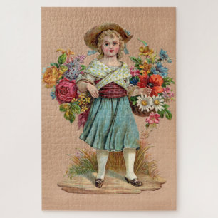 Victorian flower girl jigsaw puzzle