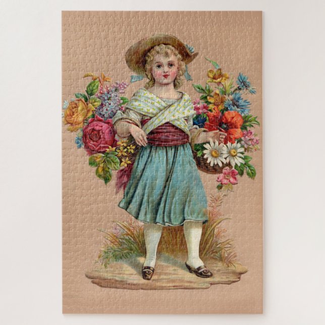 Victorian flower girl jigsaw puzzle (Vertical)