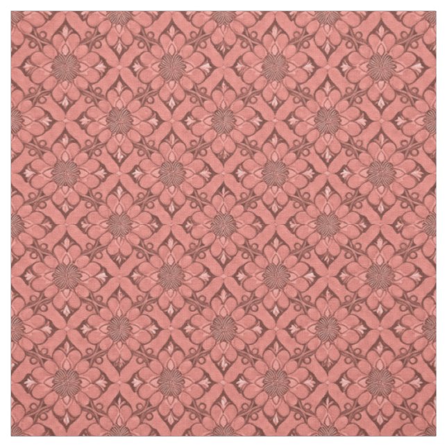 Victorian Flower Lattice Sangria Fabric (Swatch)