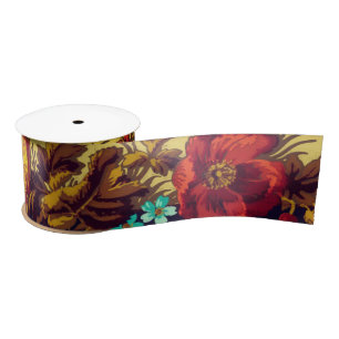 Victorian flower vintage floral pattern elegant satin ribbon
