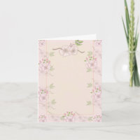Victorian Flowers Blank Thank You Card