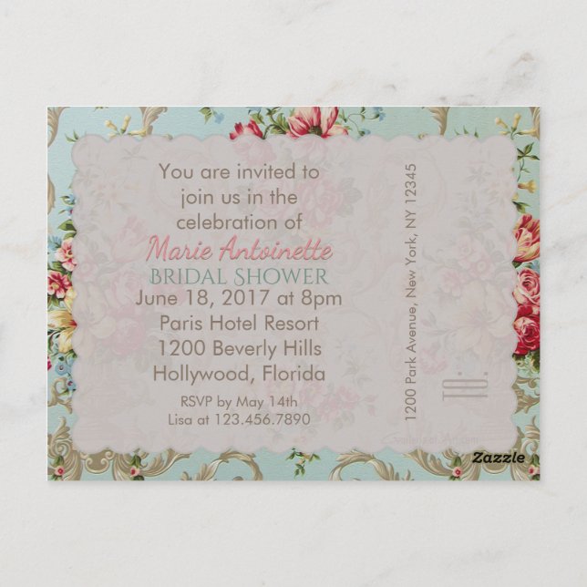 Victorian Flowers - Postcard / RSVP / Invitations (Back)