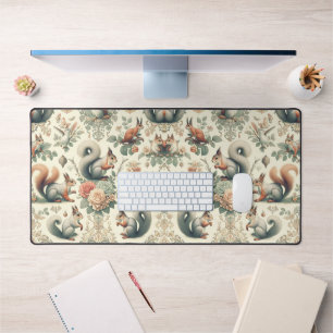 Victorian Forest Squirrel Tapestry  Desk Mat