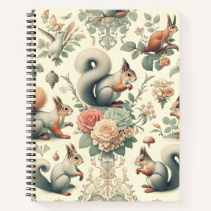 Victorian Forest Squirrel Tapestry Notebook